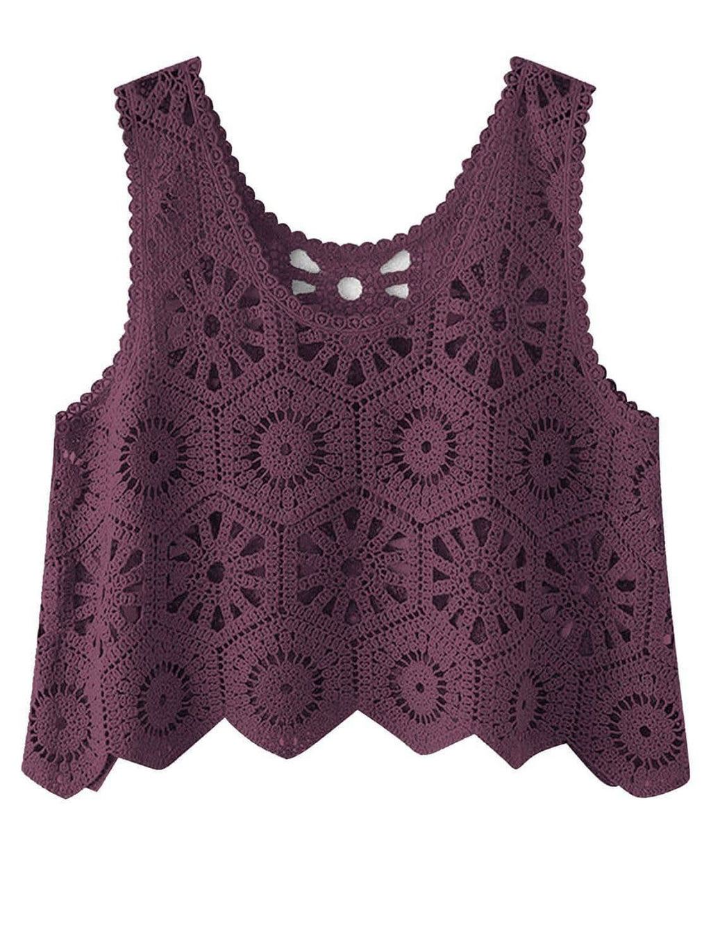 Karla Openwork Round Neck Knit Vest - SwagglyLife Home & Fashion