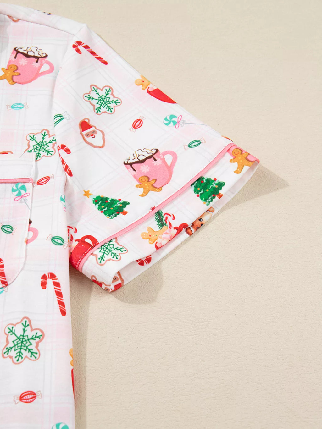 Christmas Spirit Cute Holiday Print Short Sleeve Shirt and Pants 2pcs Pajama Set in - photo
