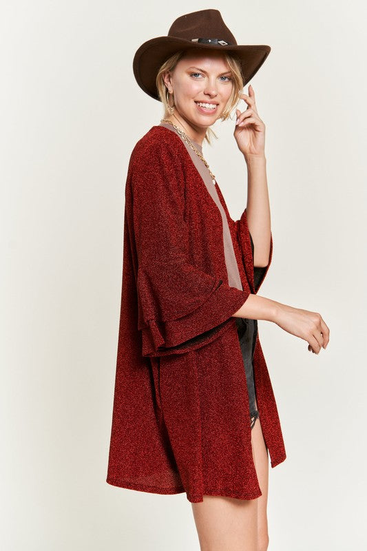 Glitter Bell Seeve Kimono Cardigan in - photo