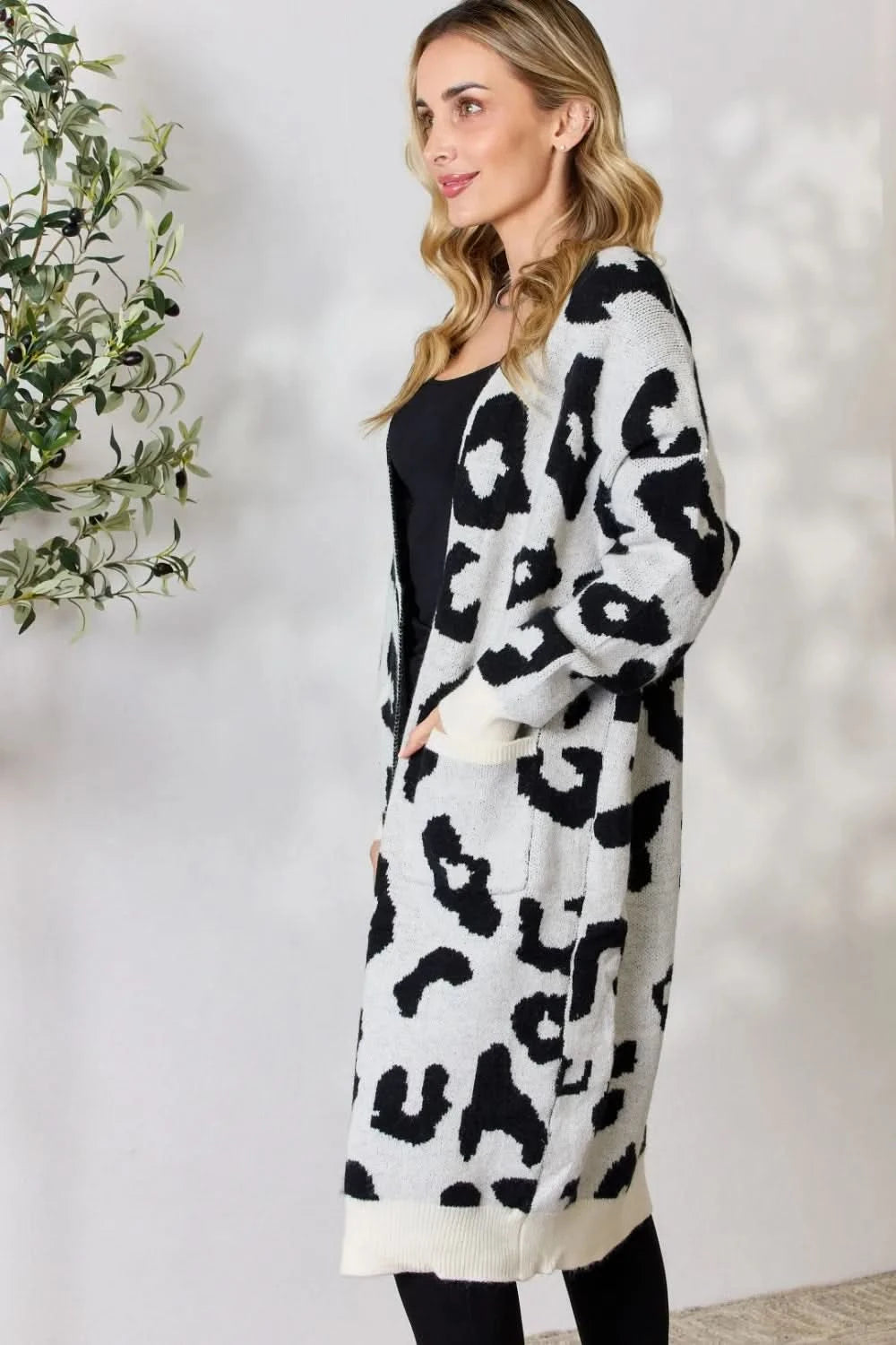 BiBi Leopard Open Front Cardigan in - photo