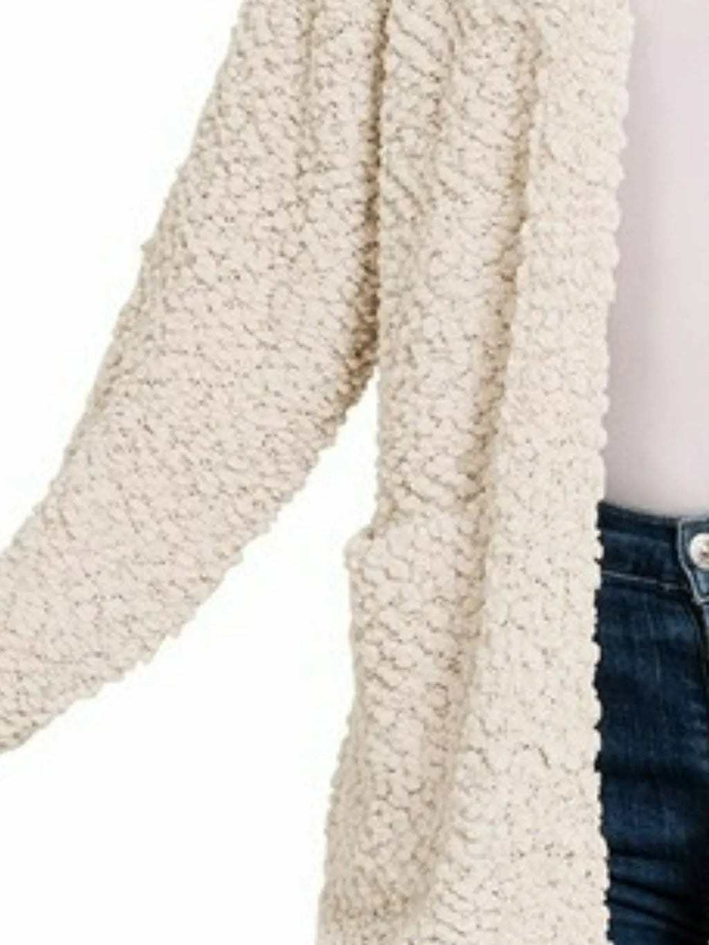 Zenana Long Sleeve Popcorn Sweater Cardigan with Pockets in - photo