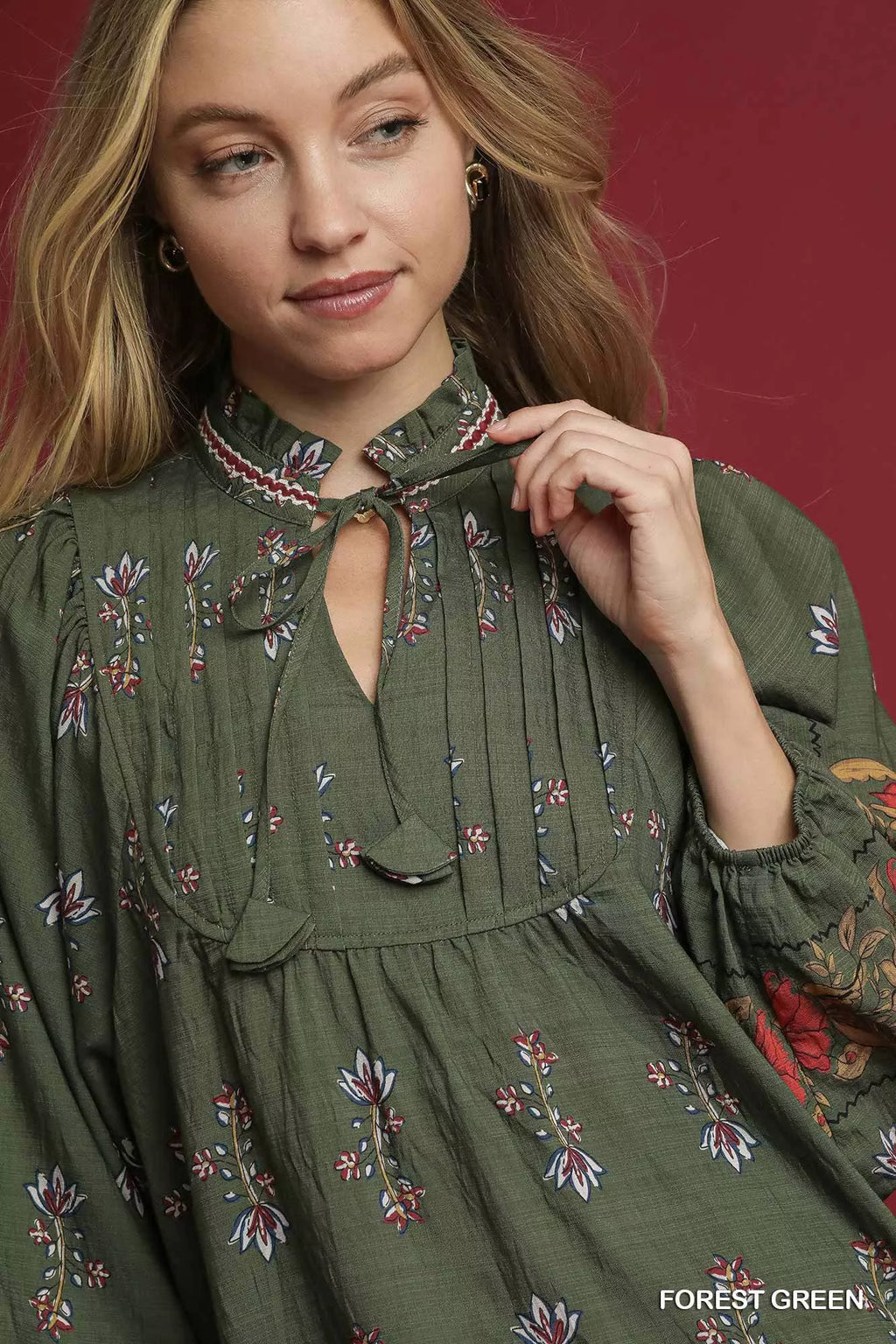Umgee Floral Boho Peasant Blouse in - photo