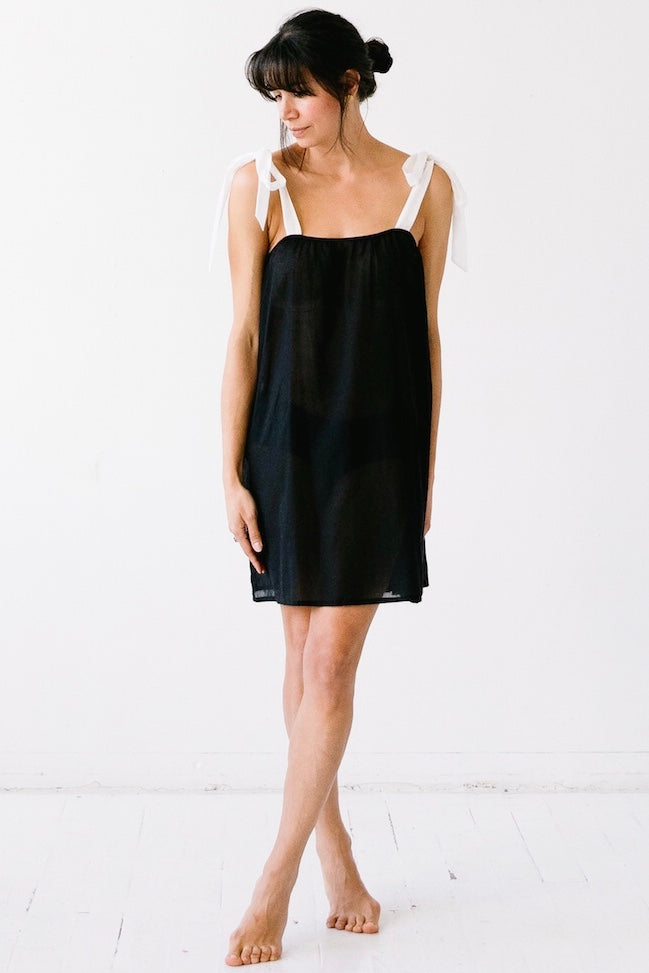 Daisy Tie Strap Cotton Babydoll in - DRESS photo
