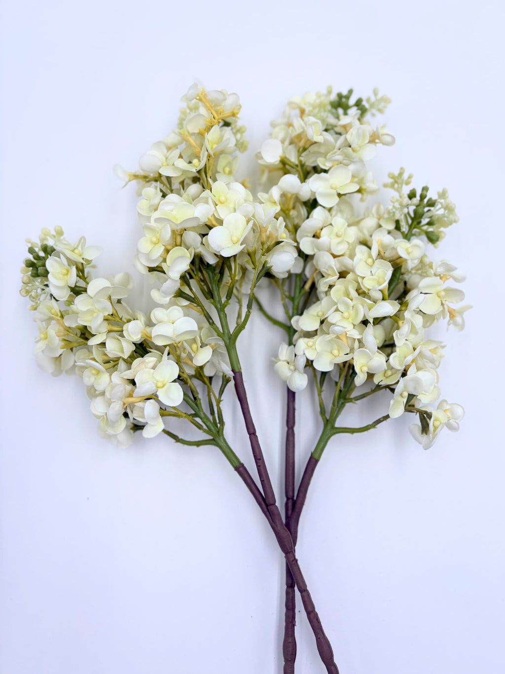 Real Touch Lilacs - Bundle of 3 in Ivory - Bundle of 3 Stems - Florals photo