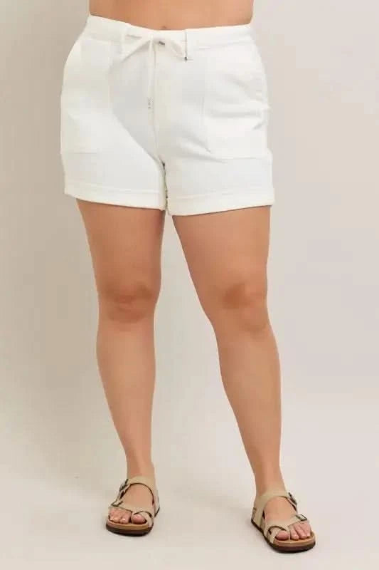 Judy Blue Plus Size High Waist Cuff Denim Shorts - SwagglyLife Home & Fashion