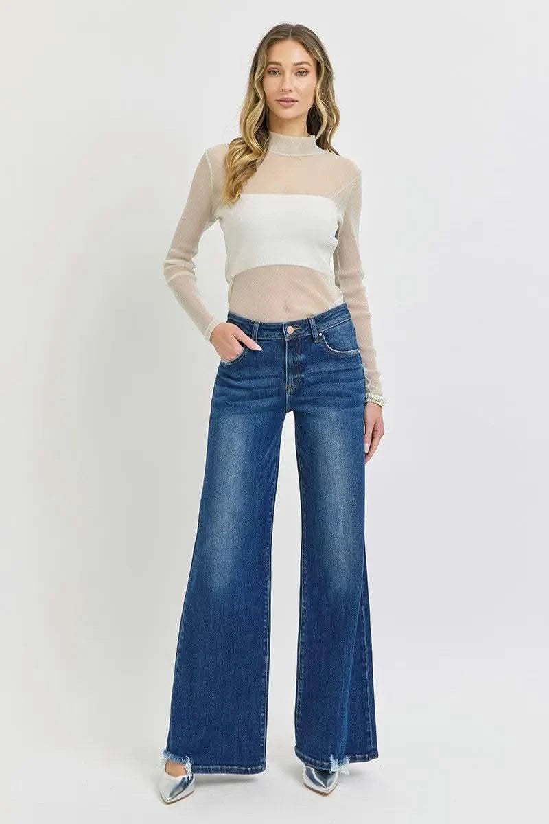 RISEN Full Size Mid Rise Wide Jeans Plus Size in - photo
