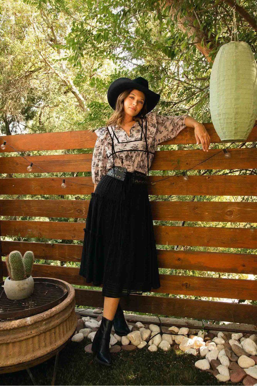 Umgee Ruffled Tie Neck Puff Sleeve Babydoll Blouse - SwagglyLife Home & Fashion