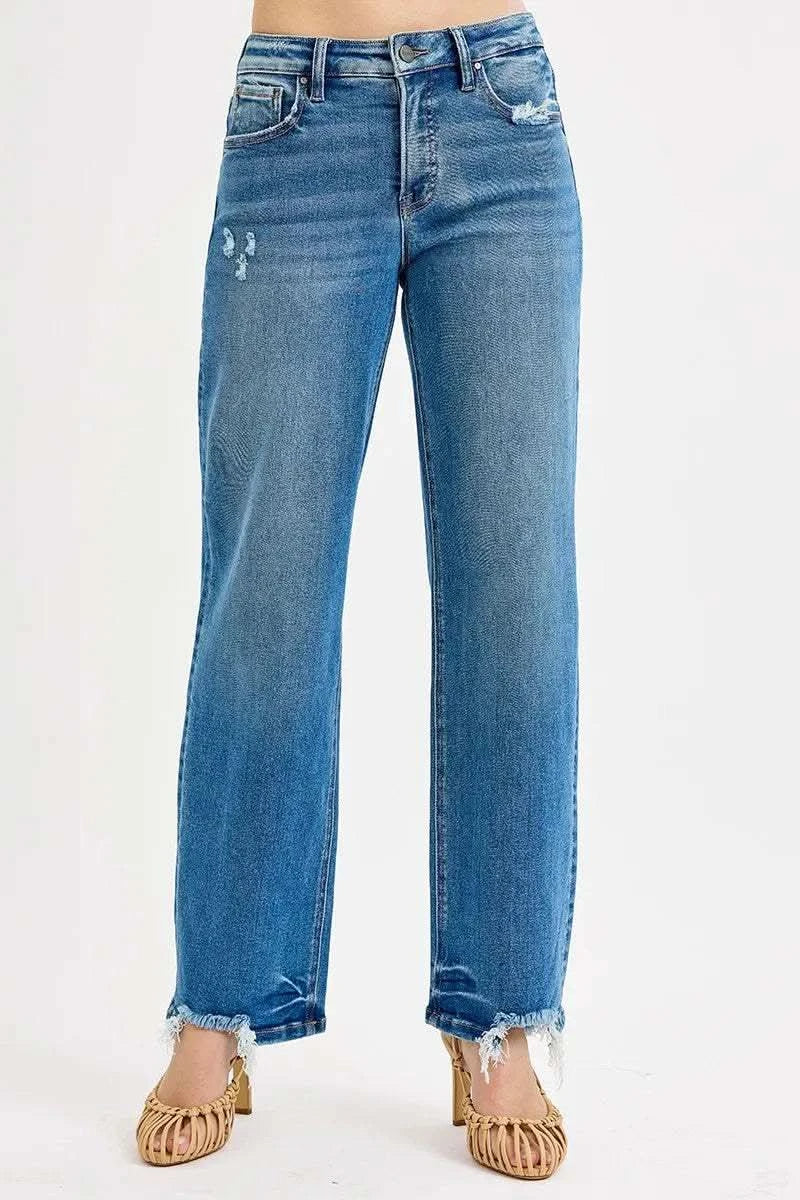 RISEN Full Size Mid Rise Baggy Jeans Plus Size in - photo