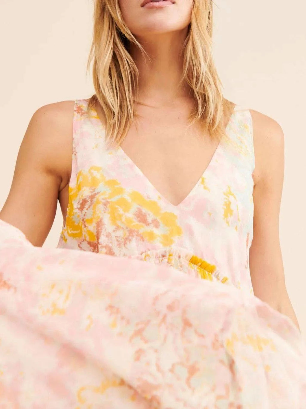 Printed V-Neck Sleeveless Dress - SwagglyLife Home & Fashion