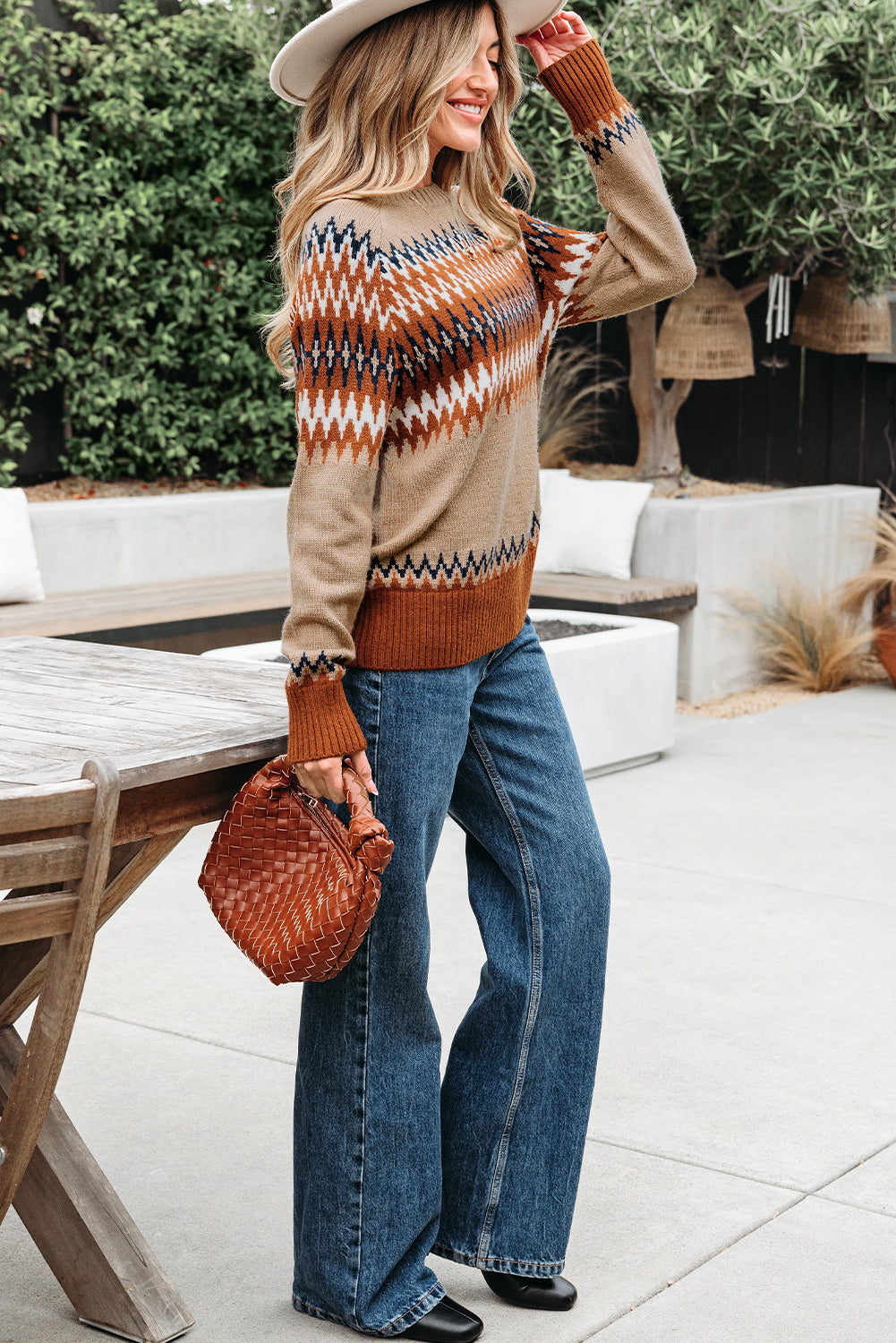 Eva Aztec Crew Neck Sweater in - Sweaters & Cardigans/Sweaters photo
