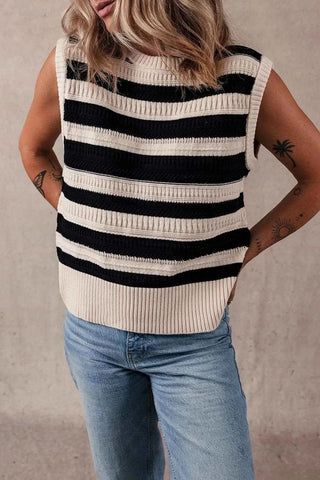 Color Block Round Neck Sweater Vest - SwagglyLife Home & Fashion Color Block Round Neck Sweater Vest - SwagglyLife Home & Fashion