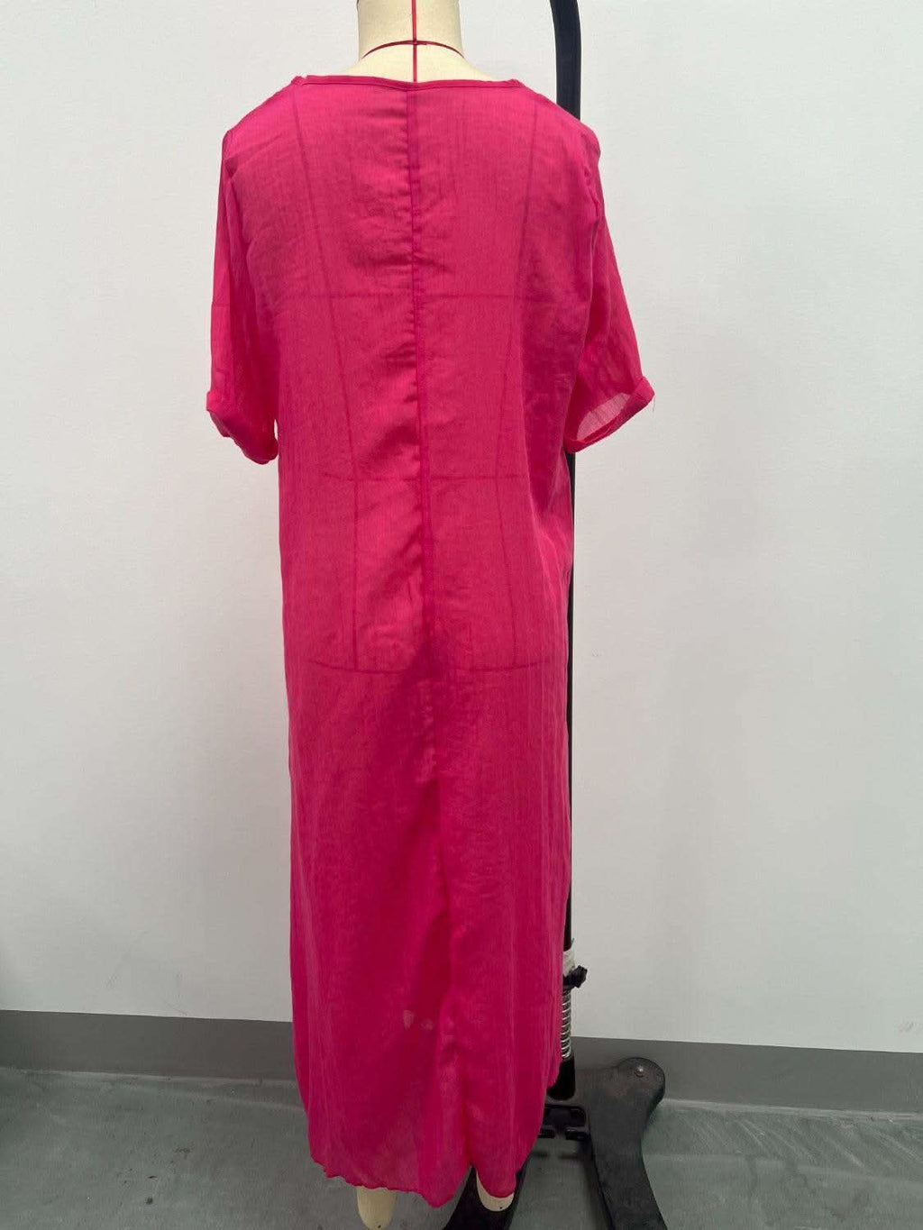 Full Size V-Neck Short Sleeve Midi Dress Plus Size in - dresses photo