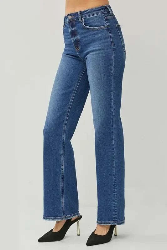 RISEN High Rise Straight Jeans in - photo