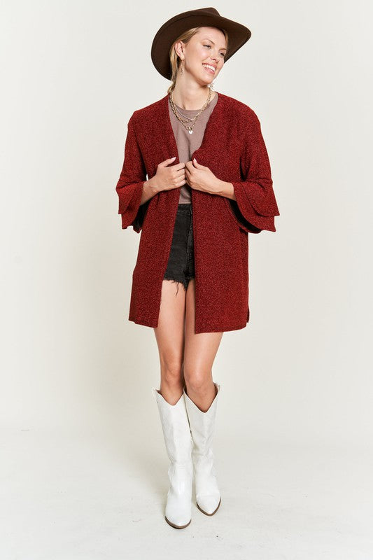 Glitter Bell Seeve Kimono Cardigan in - photo