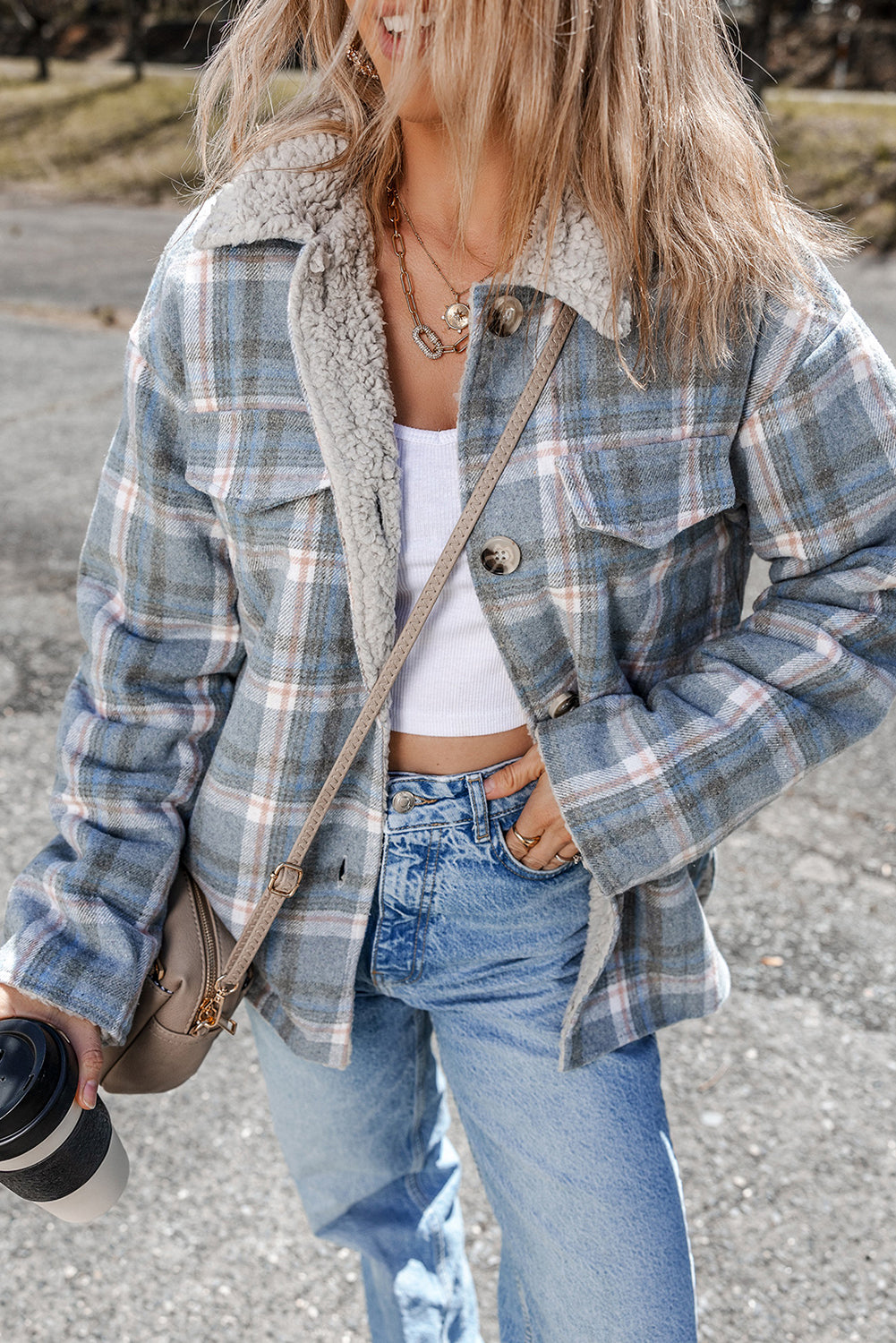 Madison Cuffs Patchwork Plaid Shirt in - Plaid Shackets photo