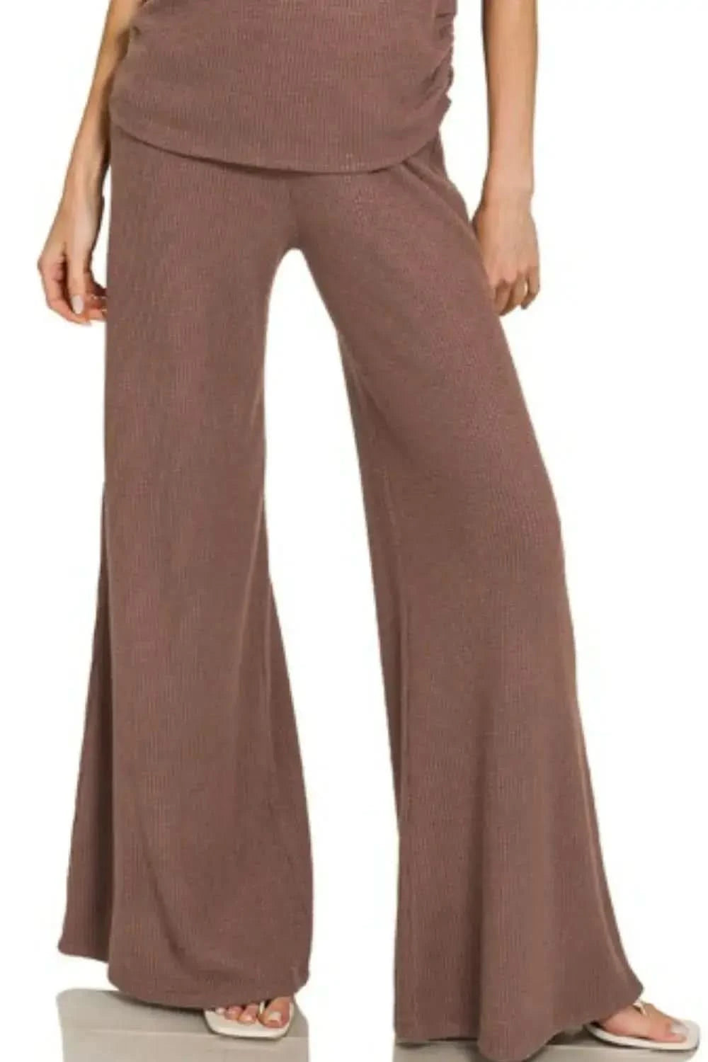 Zenana Sweater Mock Neck Top & Long Pants Set in - photo