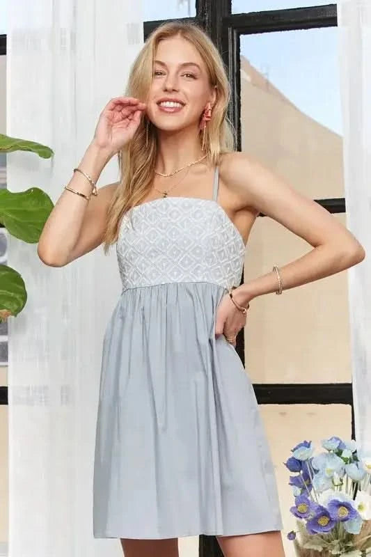 ADORA Sleeveless Mix Babydoll Dress - SwagglyLife Home & Fashion