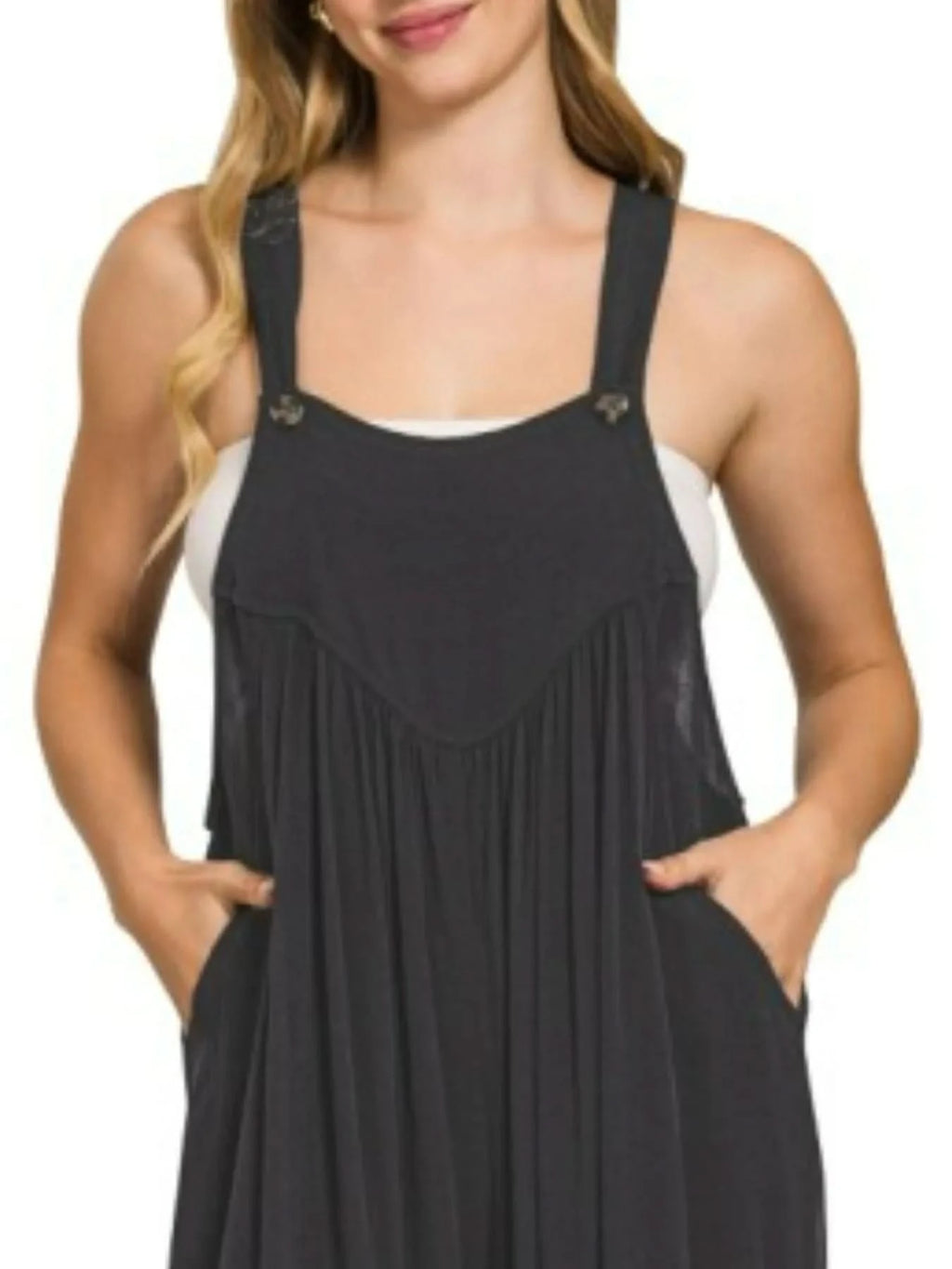 Zenana Woven Rayon Crepe Wide Leg Overalls in - photo