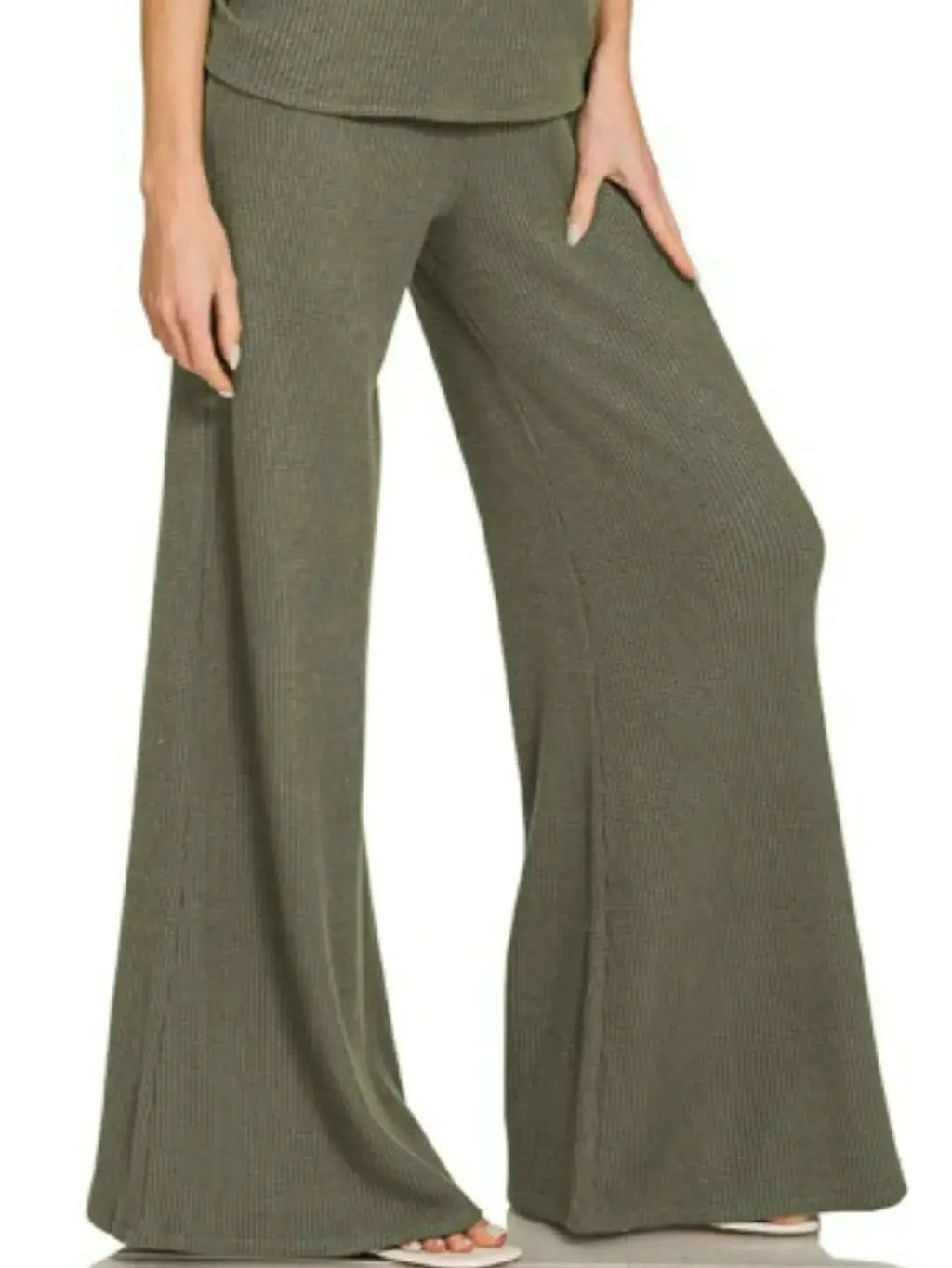 Zenana Mock Neck Top and Pants Sweater Set in - photo