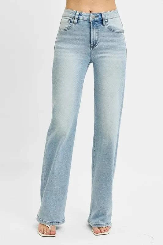RISEN High Rise Wide Leg 90's Jeans in - photo