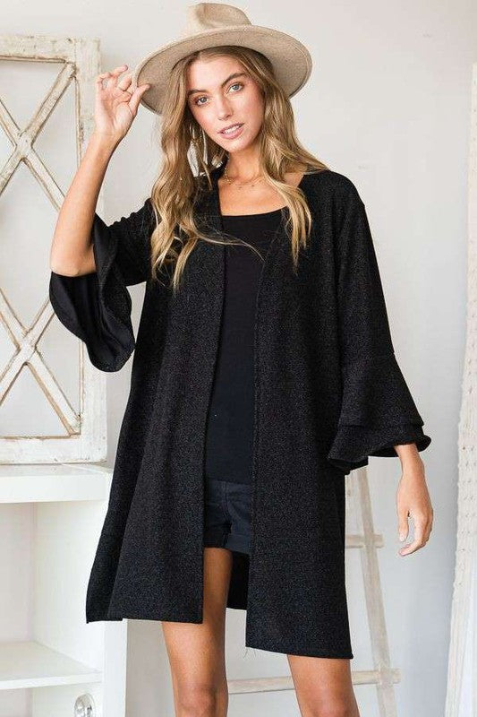 Glitter Bell Seeve Kimono Cardigan in - photo