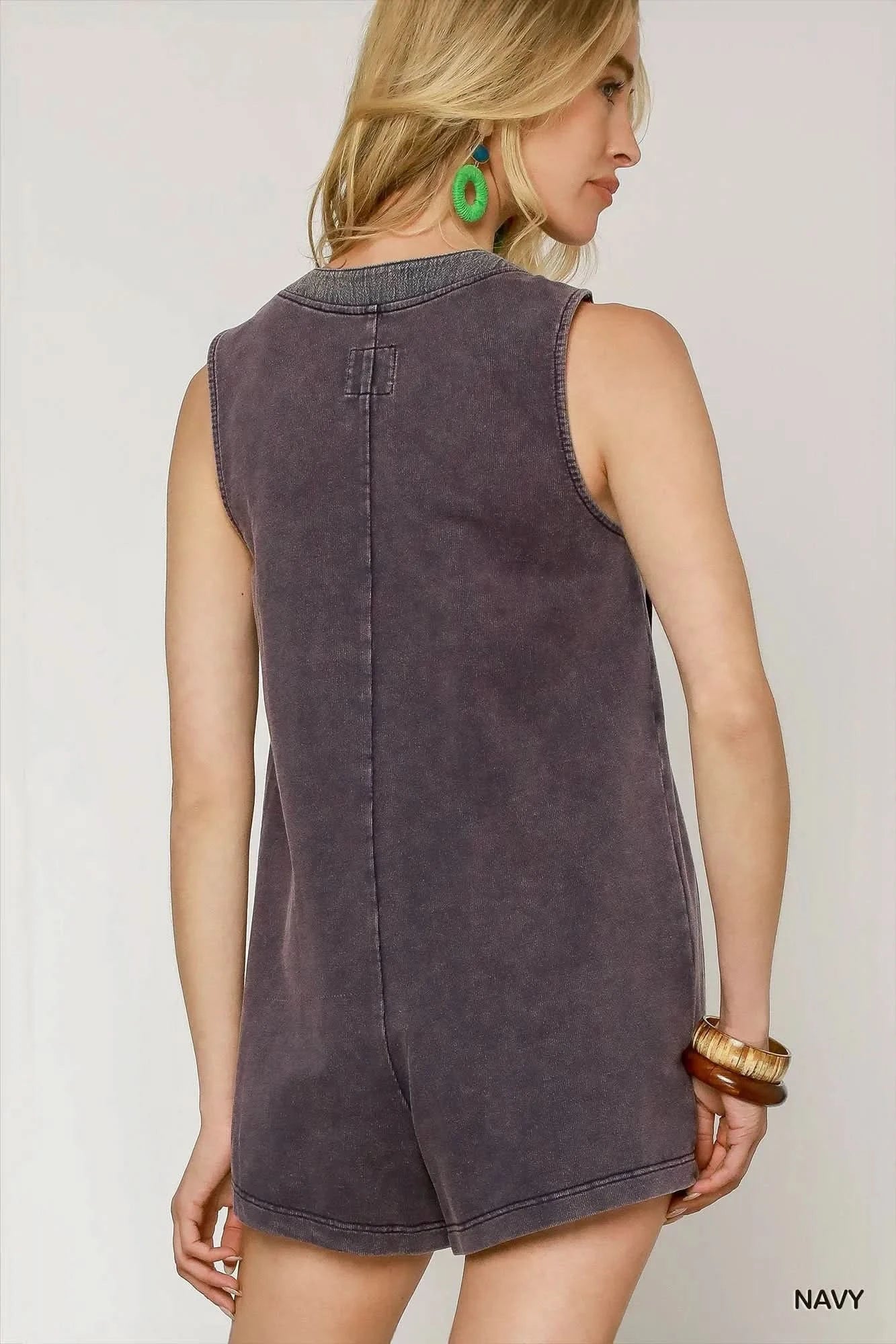 Umgee Tie Front Sleeveless Romper - SwagglyLife Home & Fashion Umgee Tie Front Sleeveless Romper - SwagglyLife Home & Fashion