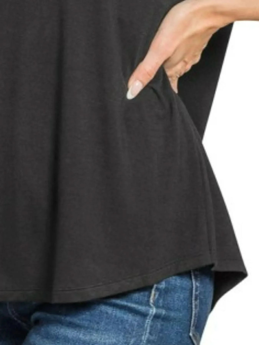 Zenana Flowy Round Hem Rayon Short Sleeve T-Shirt in - photo