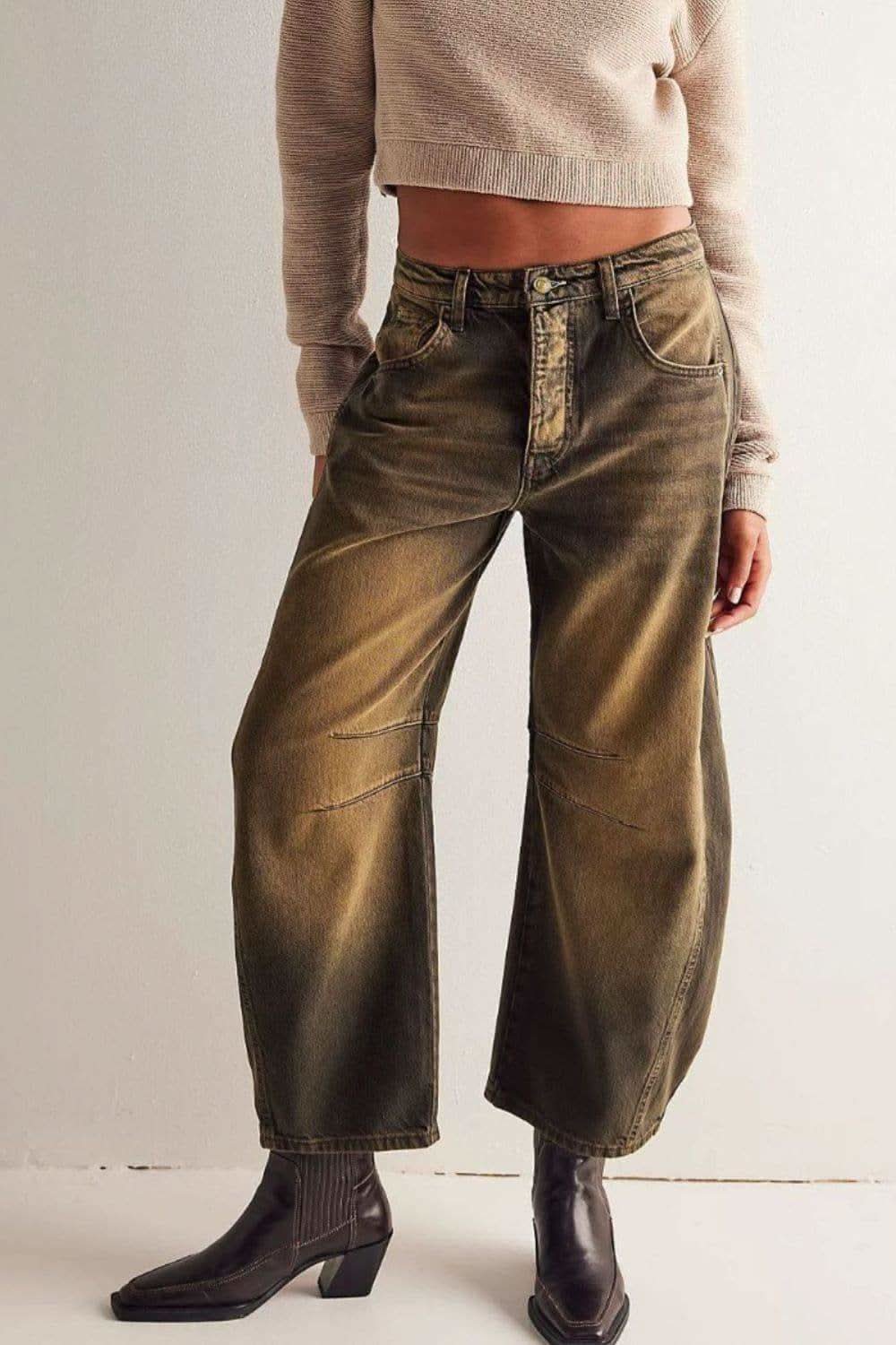 Stacy Wide Leg Jeans with Pockets - SwagglyLife Home & Fashion