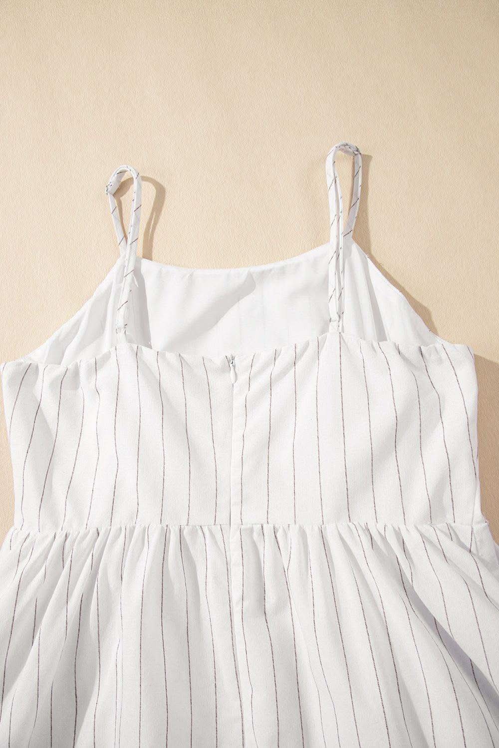 Stripe Square Neck Cami Dress with Pockets - SwagglyLife Home & Fashion