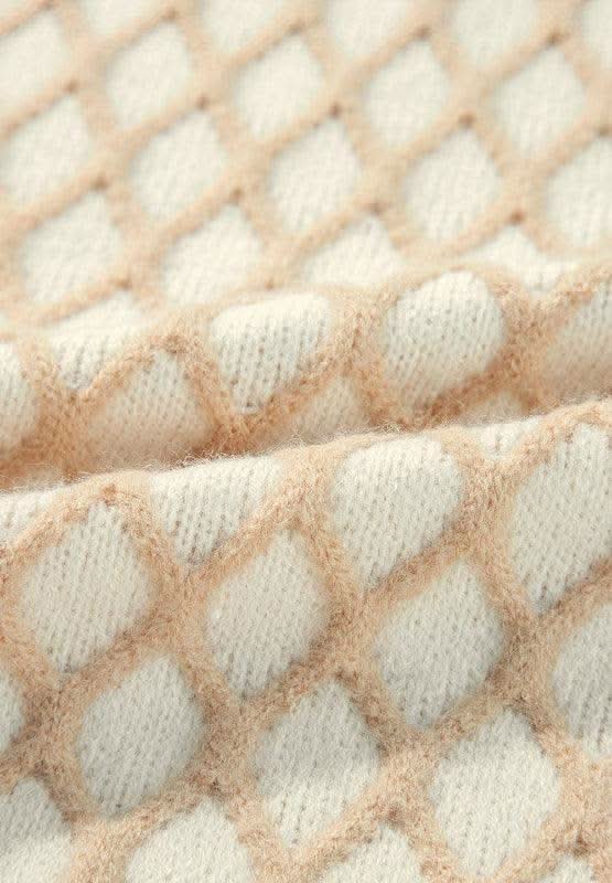 Diamond Pattern Mock Neck Long Sleeve Sweater in - Sweaters photo