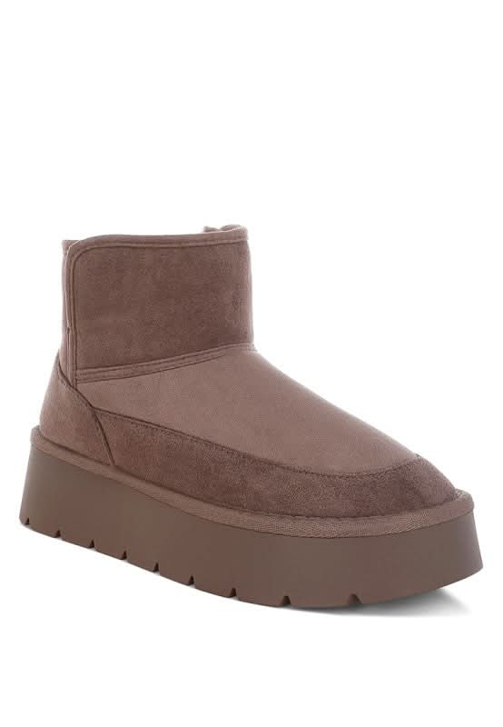 Holias Chunky Heeled Snow Boots in Dark Grey - photo