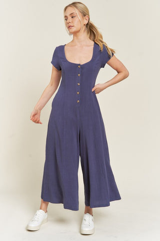 Linen Button Down Jumpuit - SwagglyLife Home & Fashion Linen Button Down Jumpuit - SwagglyLife Home & Fashion