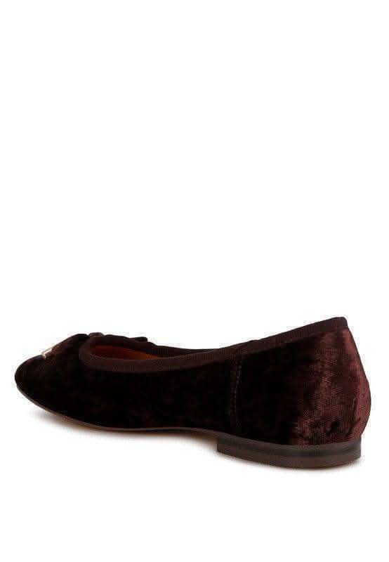 Rag & Co Buckrose Velvet Bow Ballerinas in - photo