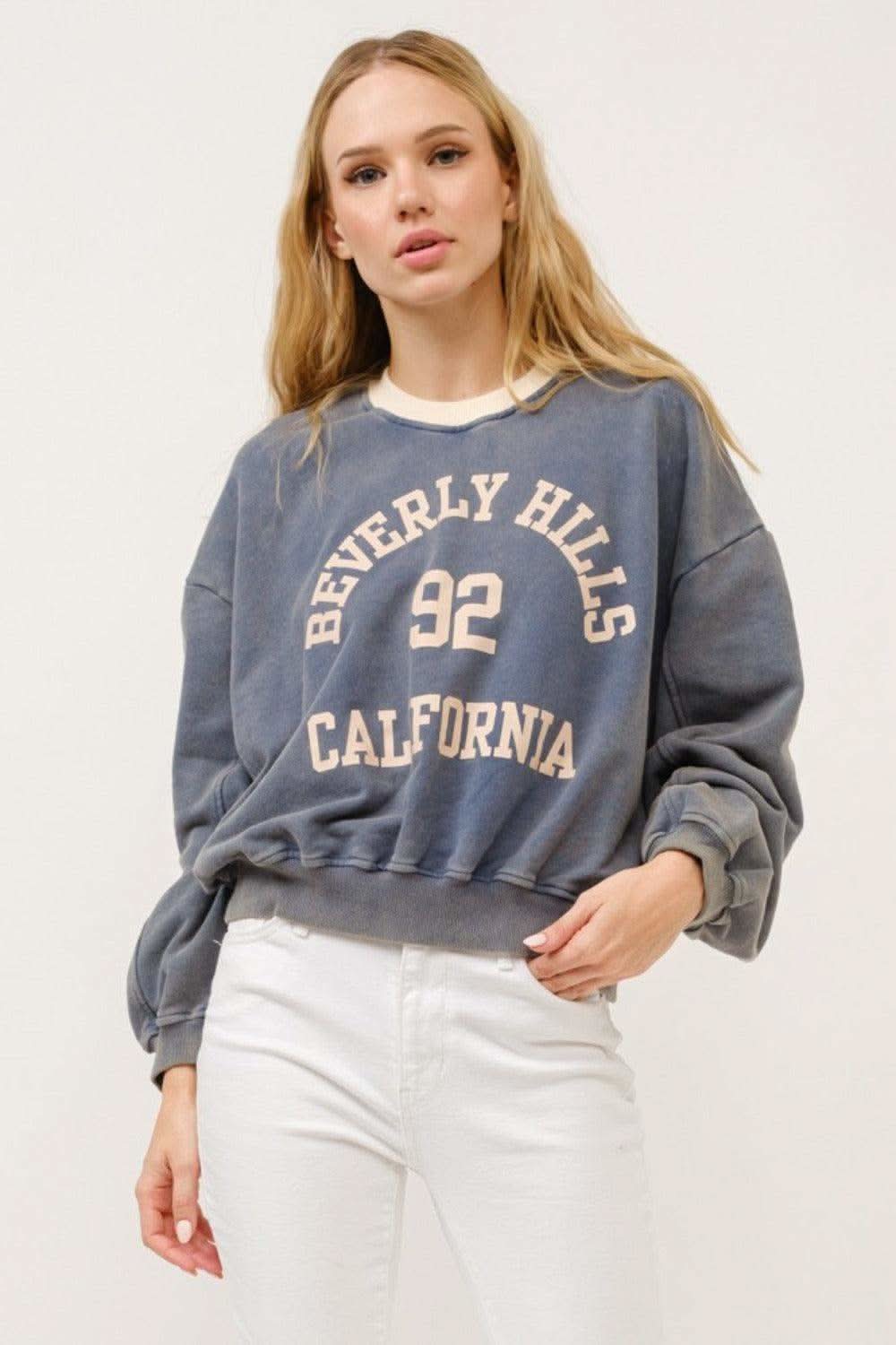 And The Why BEVERLY HILLS 92 CALIFORNIA Contrast Crop Sweatshirt - SwagglyLife Home & Fashion And The Why BEVERLY HILLS 92 CALIFORNIA Contrast Crop Sweatshirt - SwagglyLife Home & Fashion