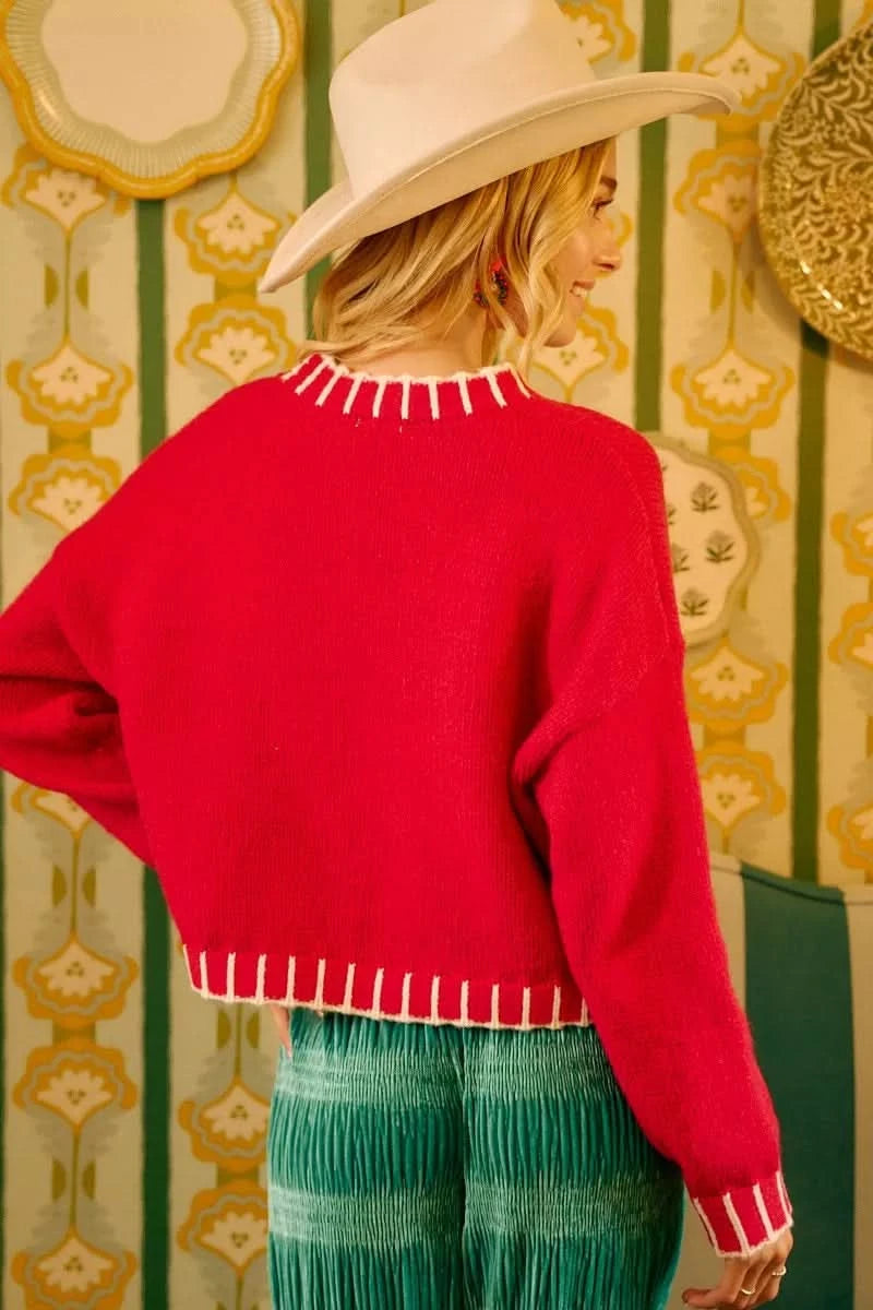 BiBi Christmas Theme Sequin Lattering Sweater in - photo