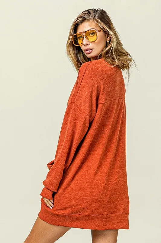 BiBi Open Front Drop Shoulder Cardigan with Pockets in - photo