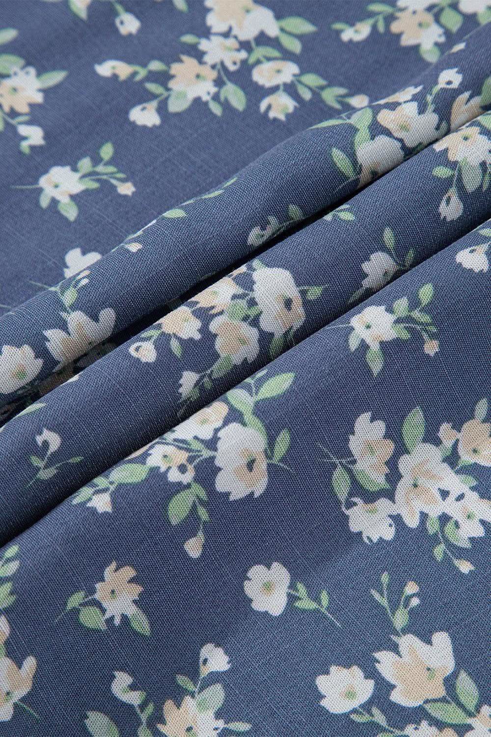 Floral Spaghetti Strap Frilled V Neck Tiered Midi Dress in - photo