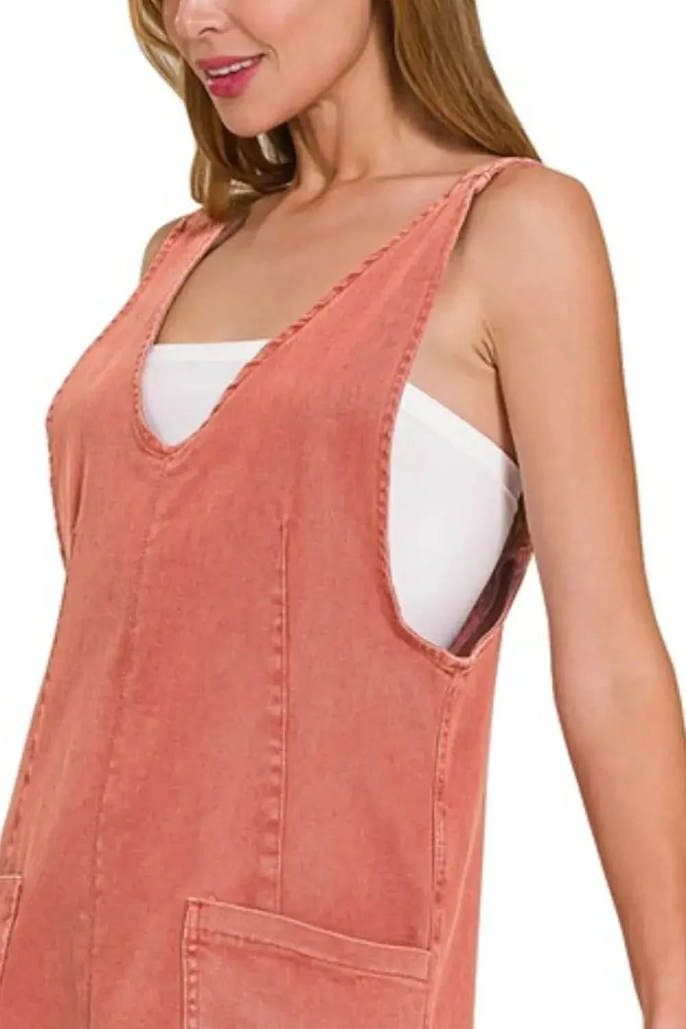 Zenana Washed Adjustable Strap Denim Overall Dress in - photo