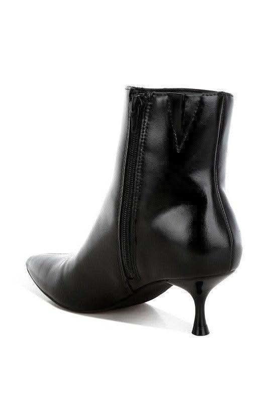 Thymus Faux Leather Kitten Heel Boots in - photo