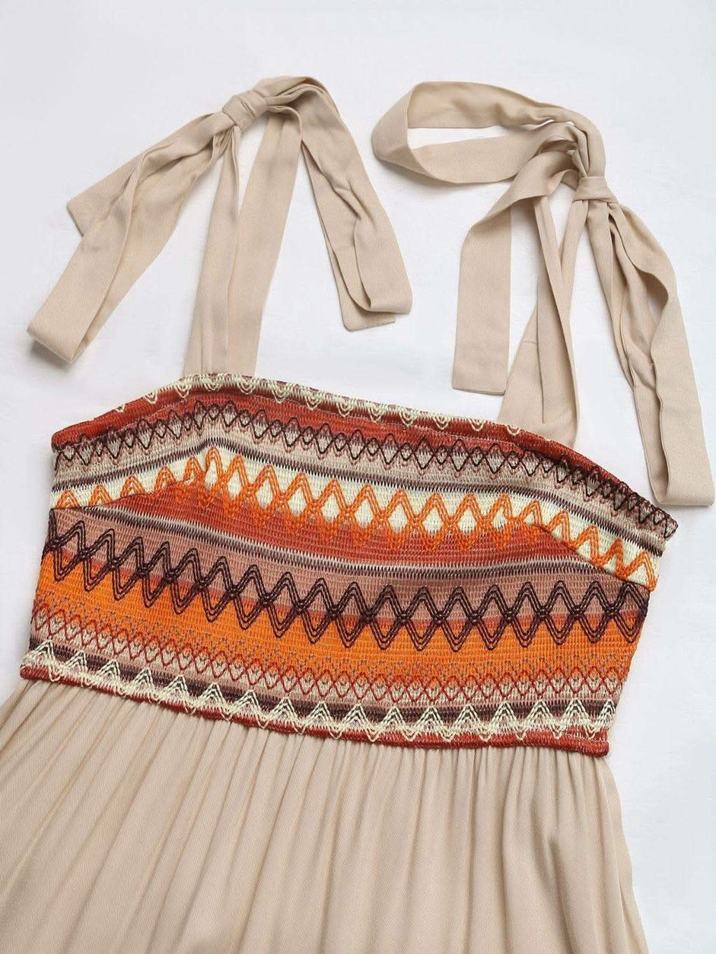 Tie Shoulder Square Neck Tiered Midi Dress in - photo