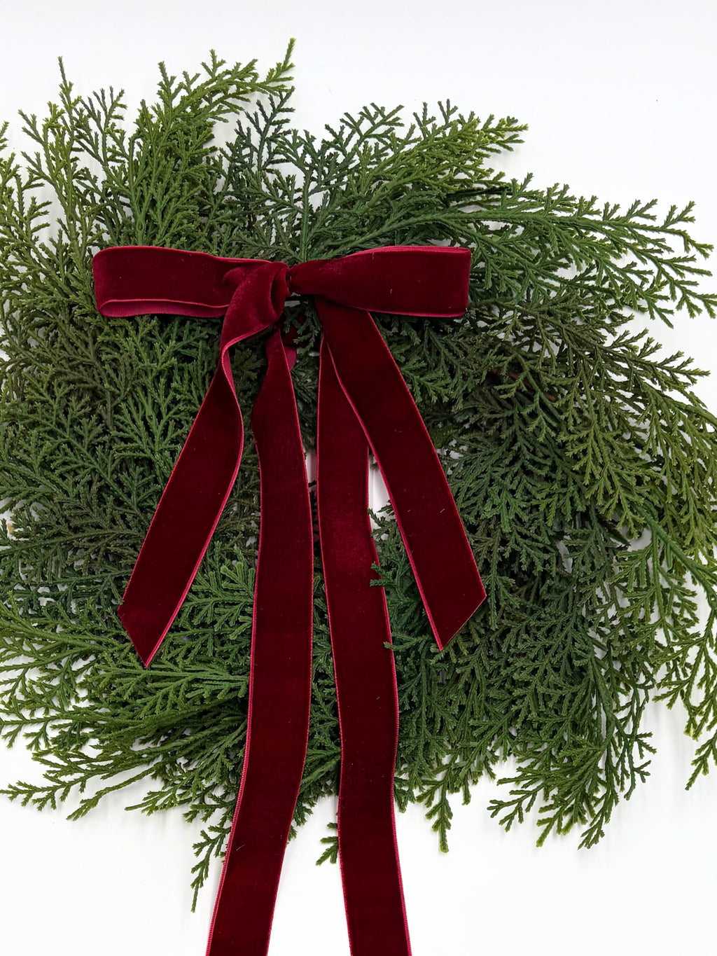 Traditional Red Mini Cedar Cabinet Wreaths with Ribbon in - Wreath photo