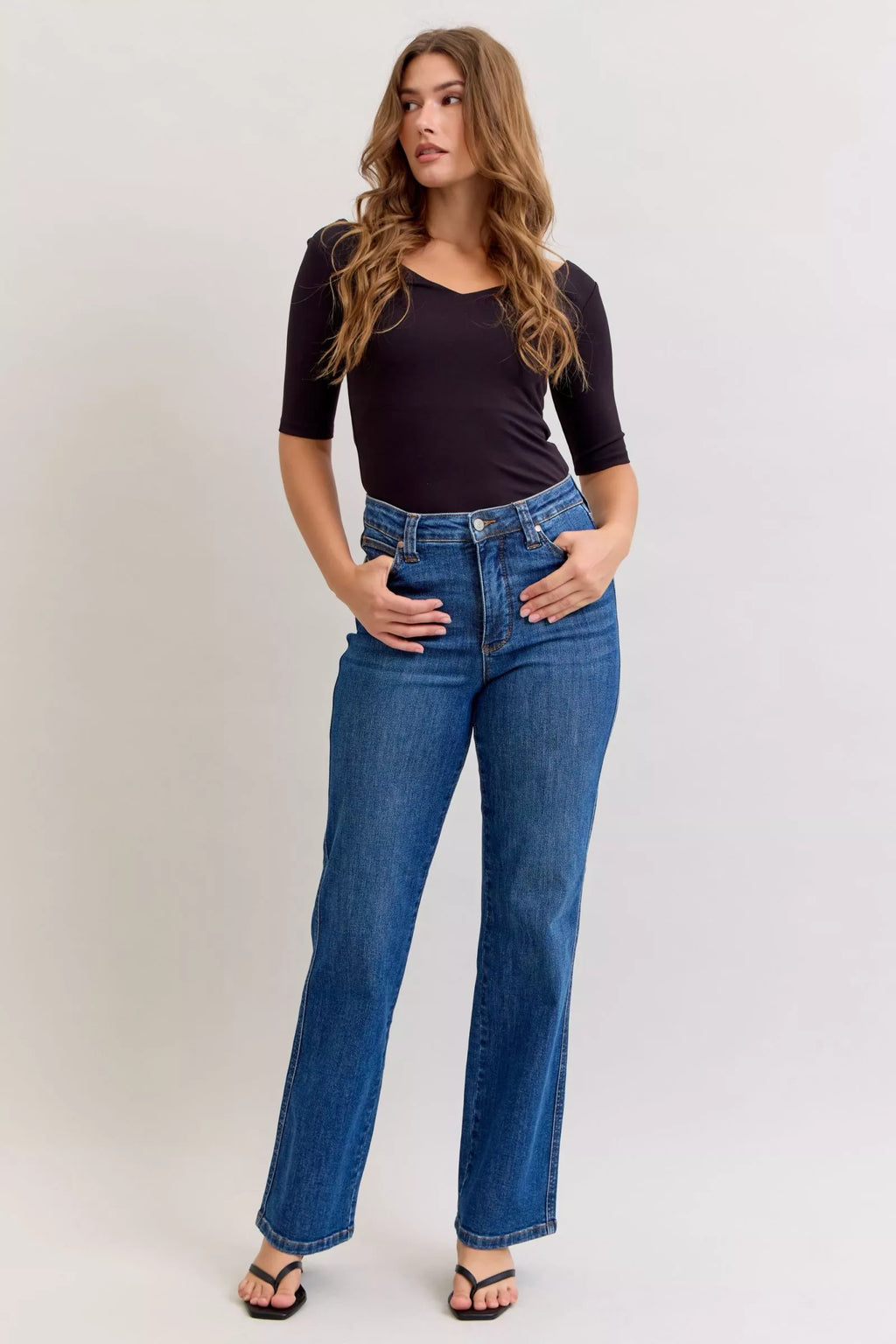 Judy Blue High Waist Tummy Control Straight Jeans in MD - photo