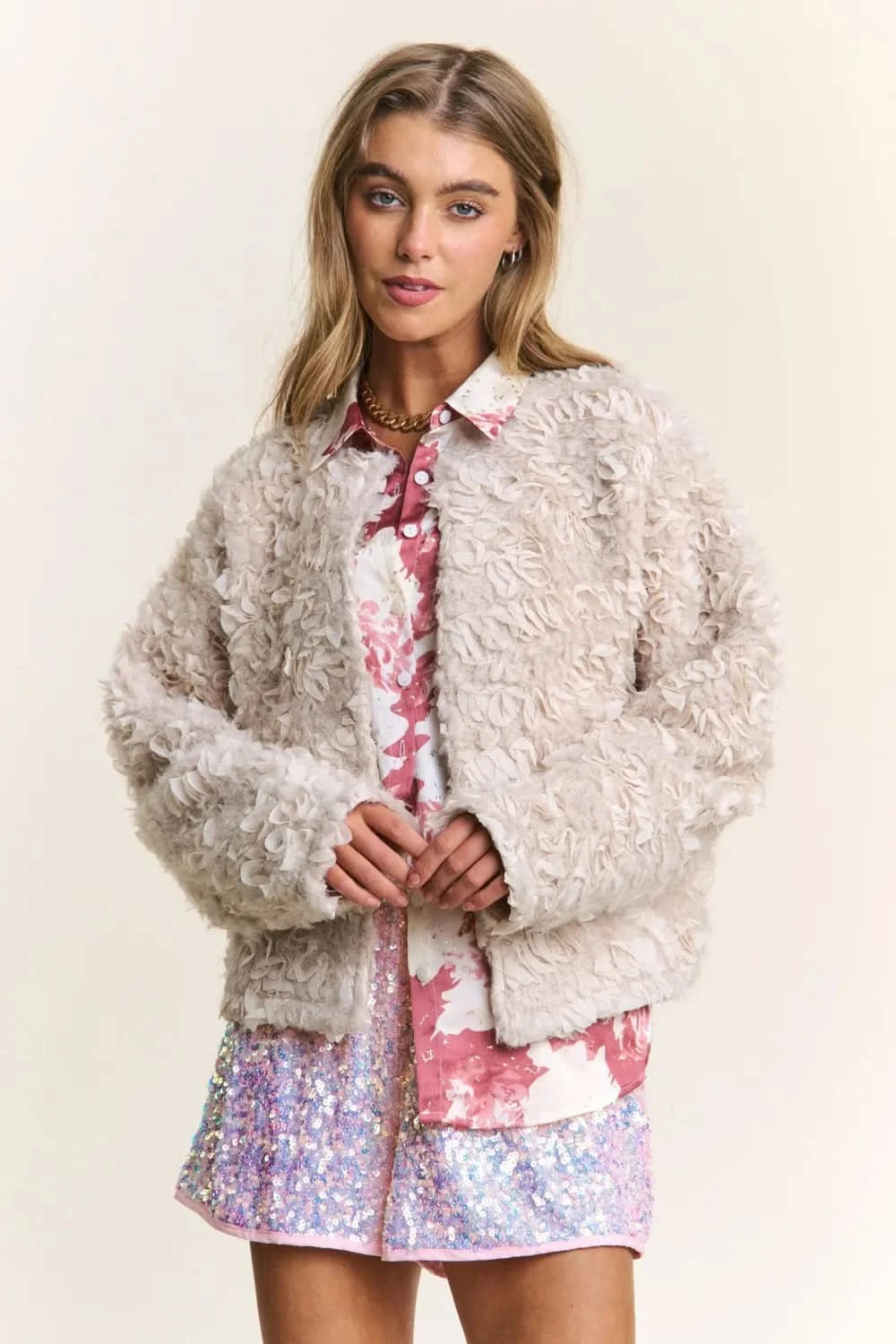 J.NNA Mixed Fabric Chic Jacket in - photo