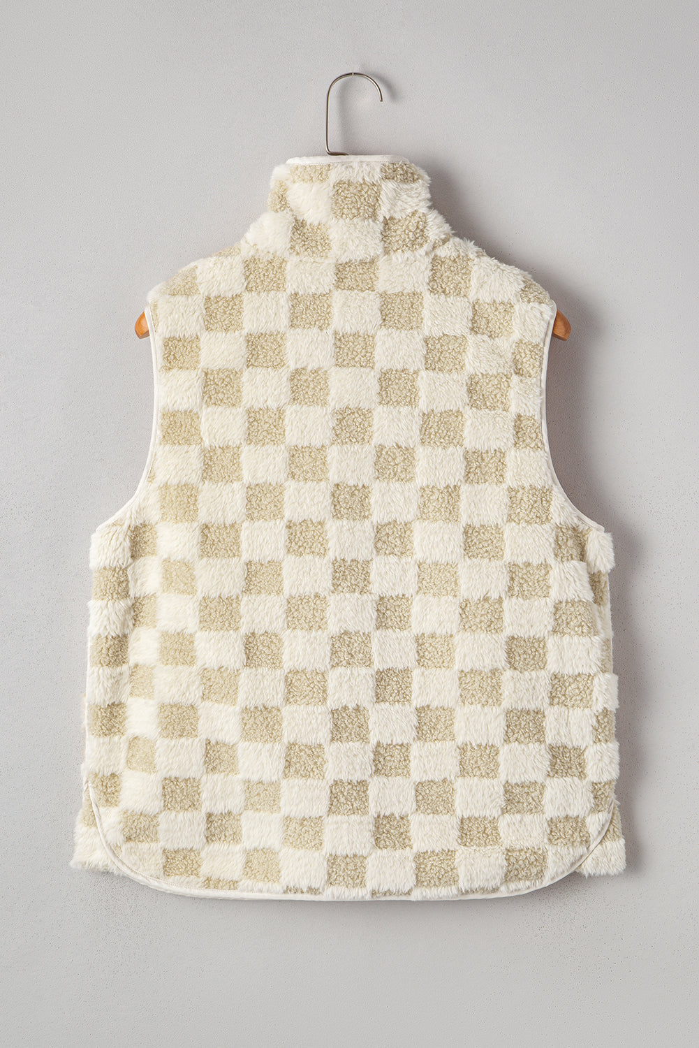 Stevie Sherpa Checkerboard Button Vest With Pocket in - Outerwear/Vests photo