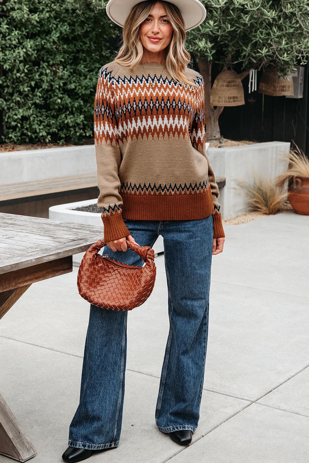 Eva Aztec Crew Neck Sweater in - Sweaters & Cardigans/Sweaters photo