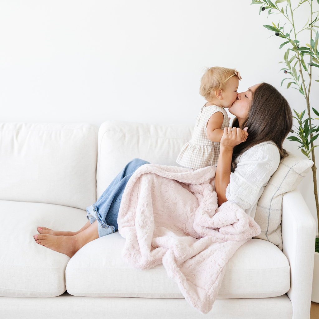 DREAM RECEIVING BLANKETS in Blush - photo