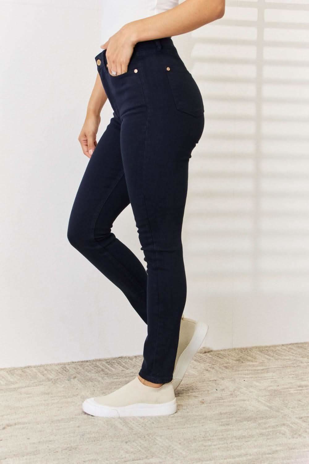 Judy Blue Full Size Garment Dyed Tummy Control Skinny Jeans in - Jeans photo