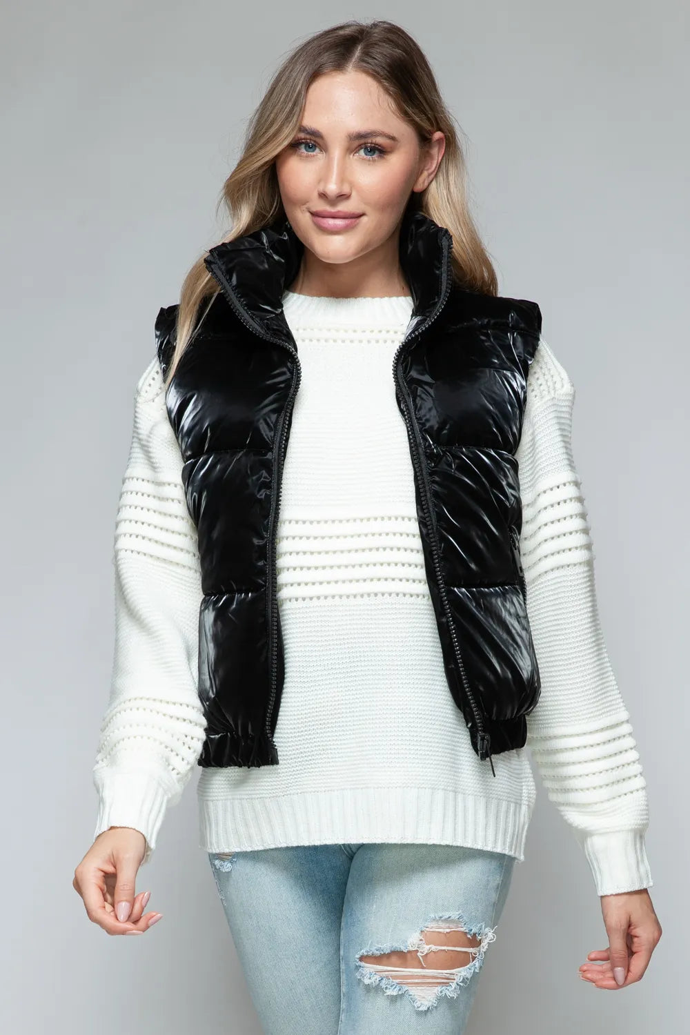 Snobbish Fine Fur Lining Quilted Vest in Black - photo