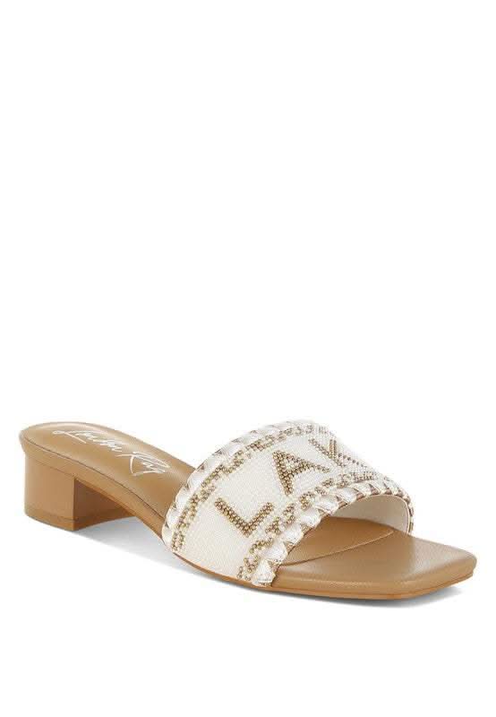 Vacay Babe Lake Como Beaded Slip-On Heels in - photo