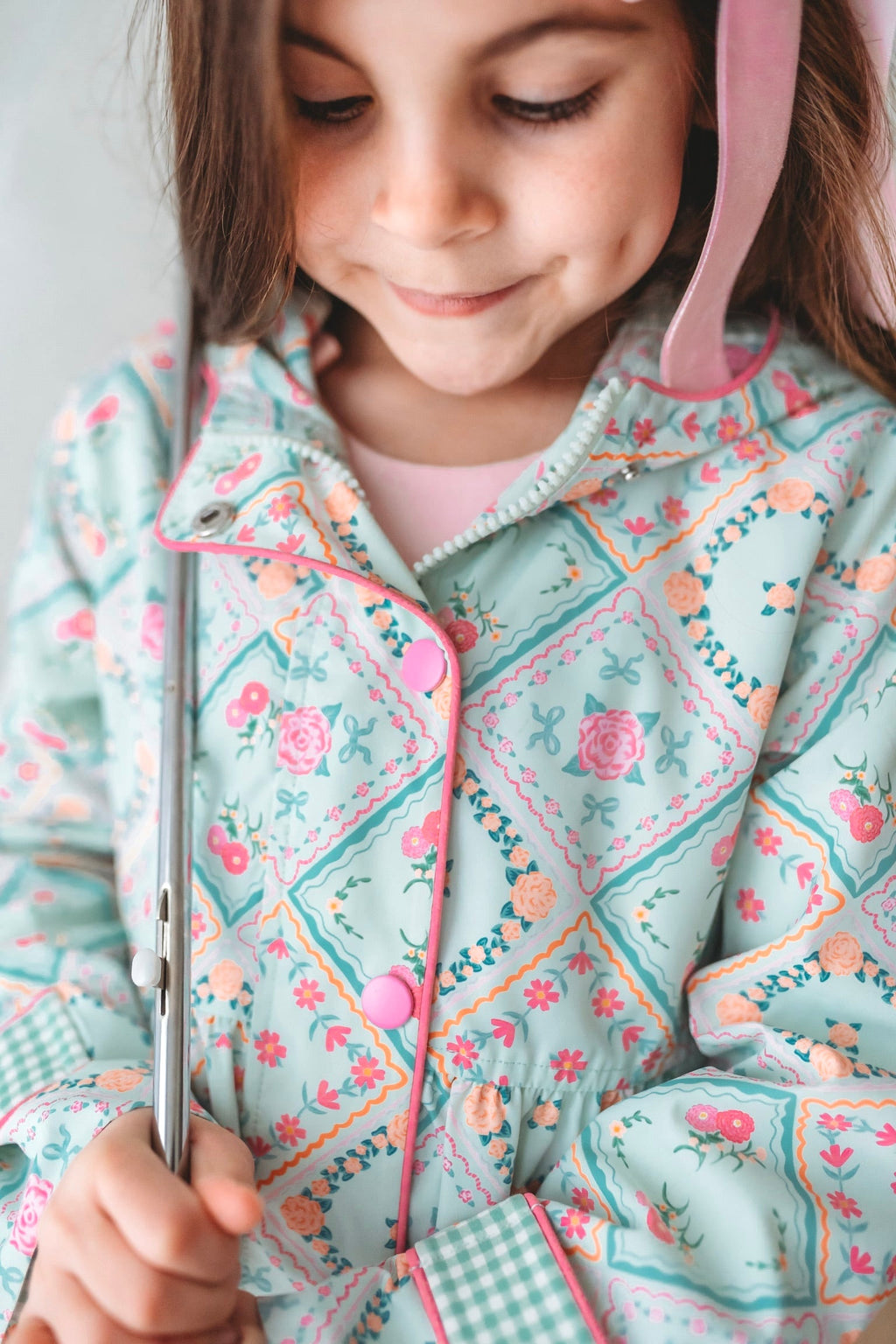 *PREORDER* Petal Patchwork Raincoat in - Coats & Jackets photo